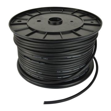 Coil Black Microphone Cable 2 Poles plus braid 020mm 100 meters.