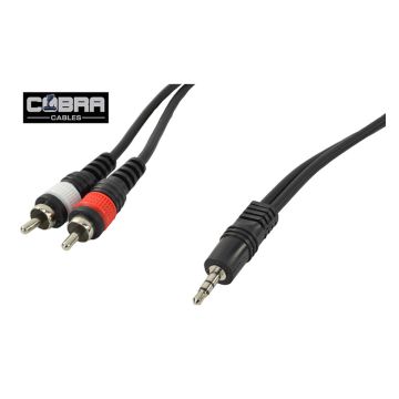 Cable 1 Jack 3,5 St / 2X Rca Male, 0,2 mt