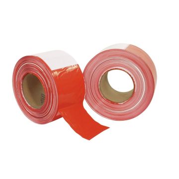 500m x 75mm red and white warning tape