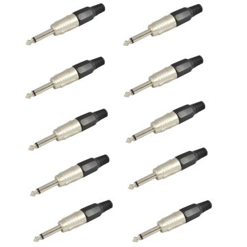 Mono Male Jack Connector - Pack of 10 Pieces