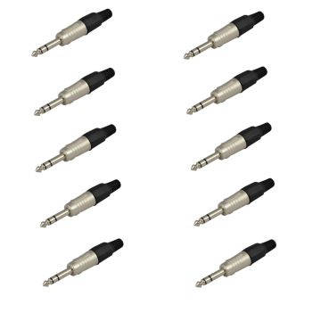 Stereo Male Jack Connector - Pack of 10 Pieces