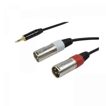 Cable 1 Jack 3.5 ST / 2X XLR Male, 1.5 m