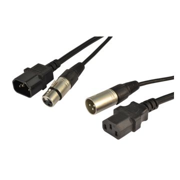 Audio & Power cable with XLR and IEC connectors 10 mt.