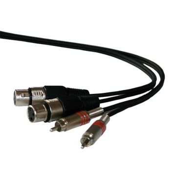 Ibiza CM1.5RXF-2 Dual RCA/XLR Cable | 1.5m