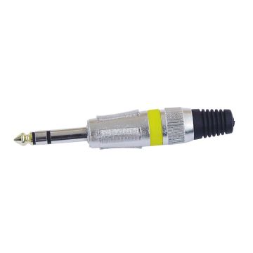 Omnitronic yellow 6.3mm stereo jack connector | 10 pcs