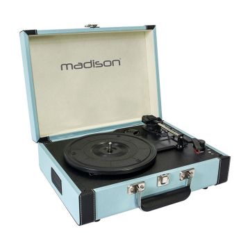 Madison MAD-RETROCASE giradischi con registratore USB/SD | Blu