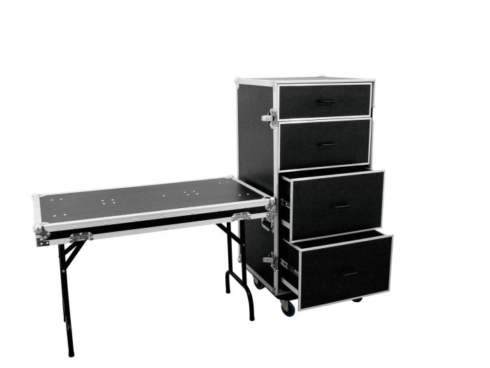 Roadinger FD-1 flightcase with desk and chest of drawers