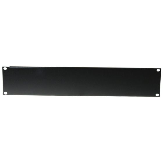Black 2-unit rack blank panel