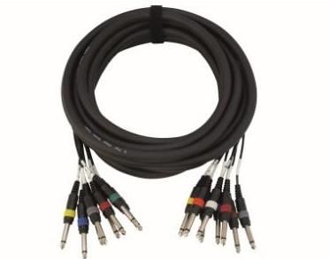 Multicable Professional whip 8 mono jack 8 mono jack 3Mt.